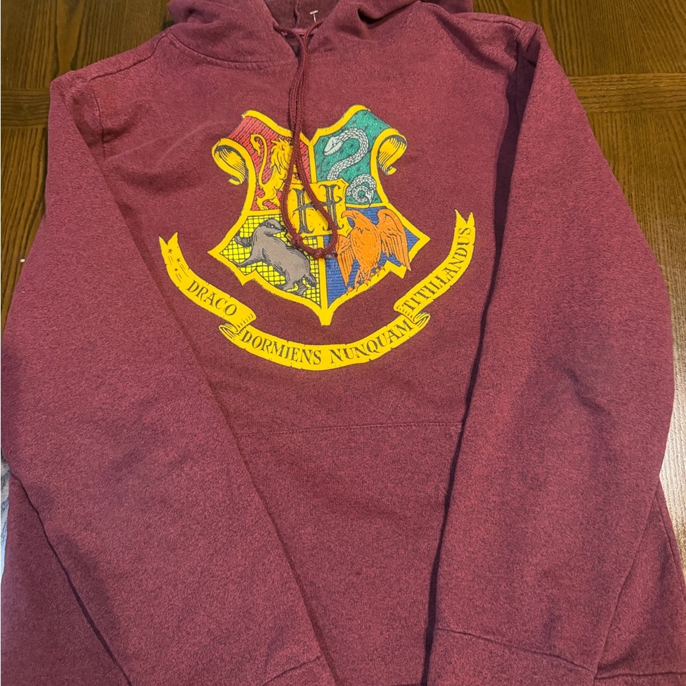 Maroon Hogwarts Crest Hoodie